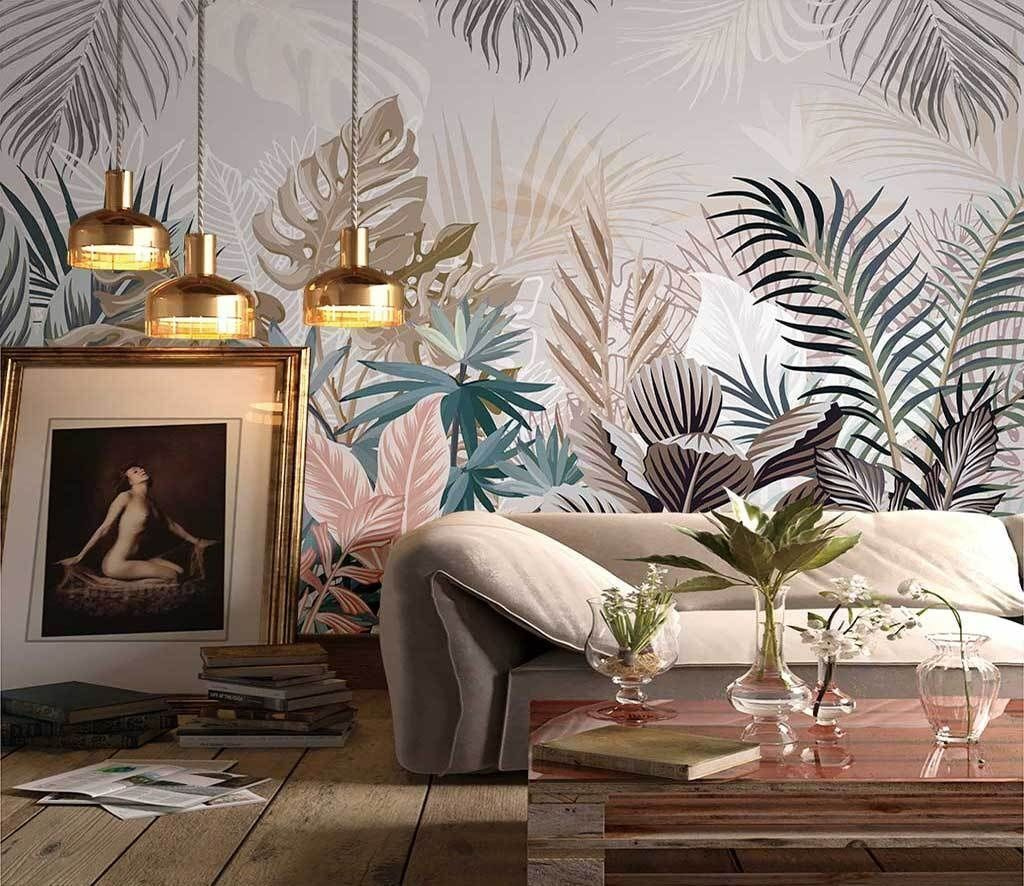 Groep planten met bladeren in een interieur