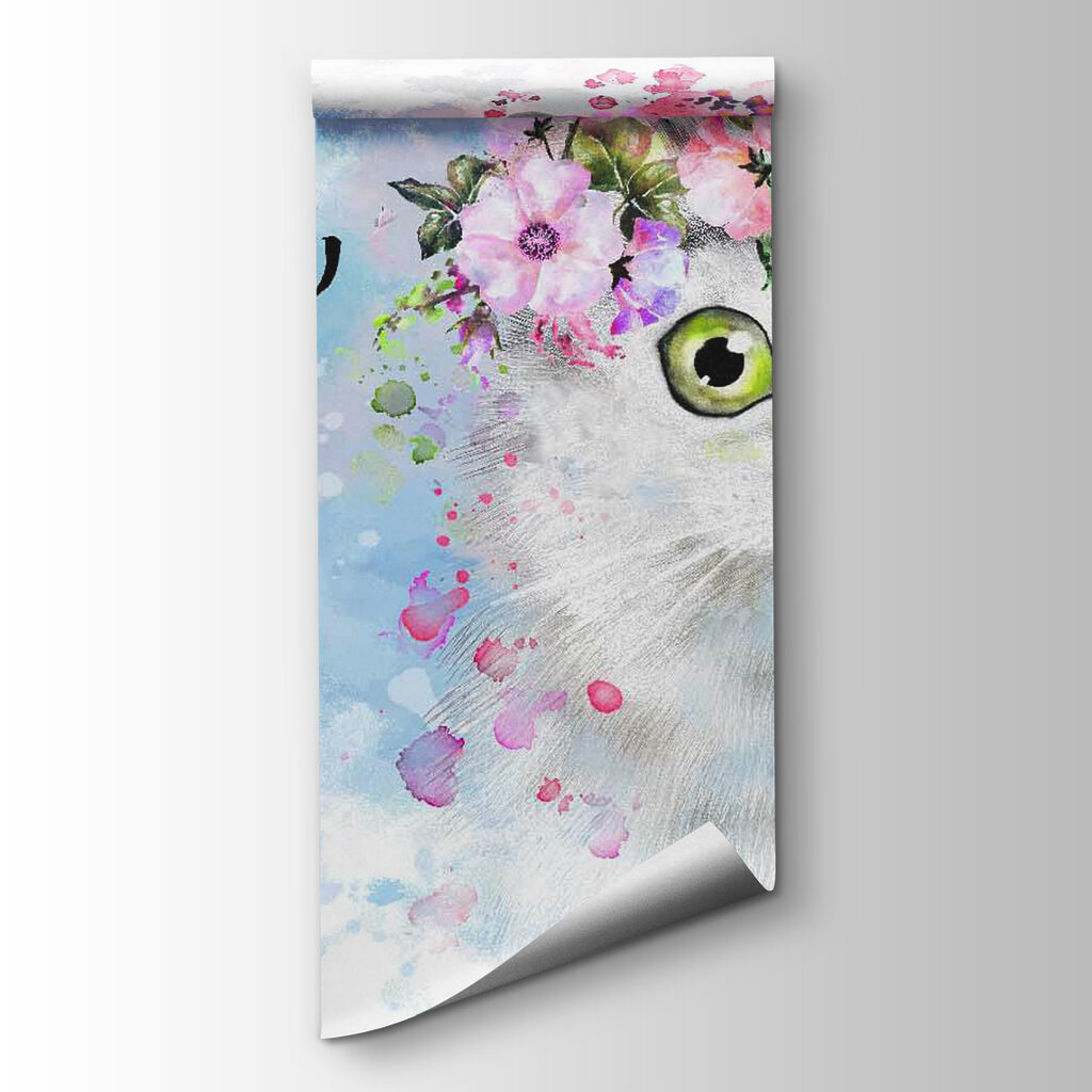 Kat met bloemen op zijn hoofd — productweergave