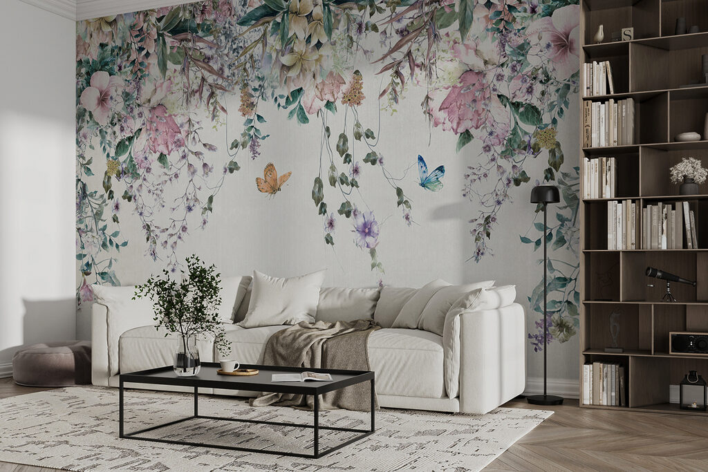 Bloemenslingers met vlinders — interieur 13