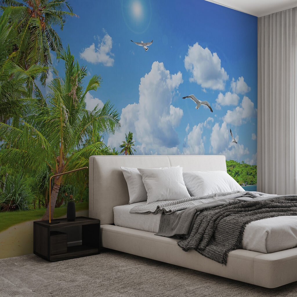 Strand met palmbomen en water — interieur 11