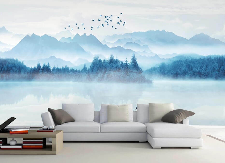 Bootje op blauw bergwater — interieur 1