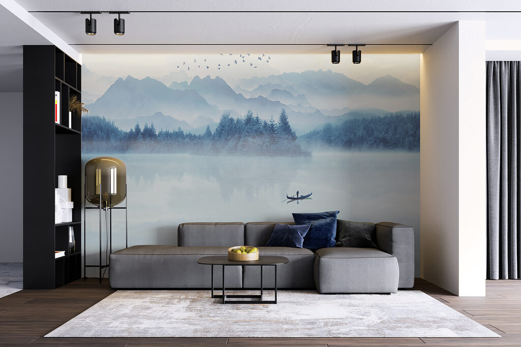 Bootje op blauw bergwater — interieur 3
