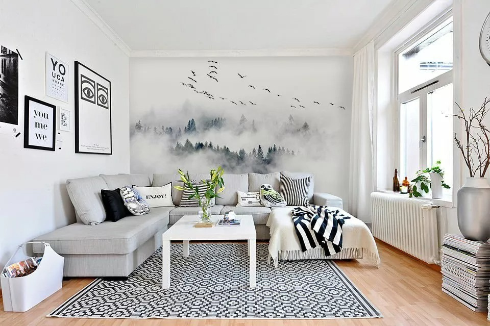 Bos tussen witte wolken — interieur 1