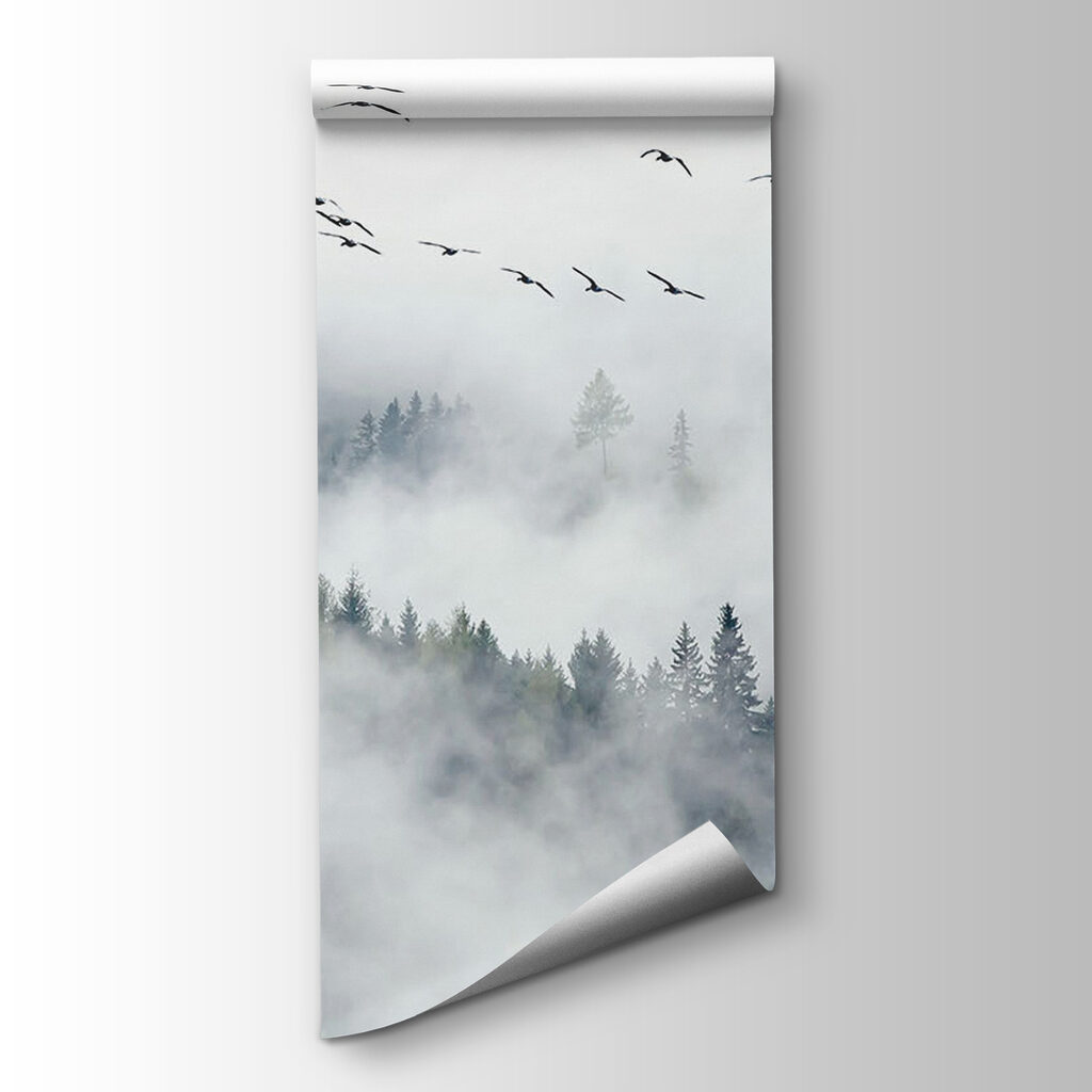 Bos tussen witte wolken — productweergave