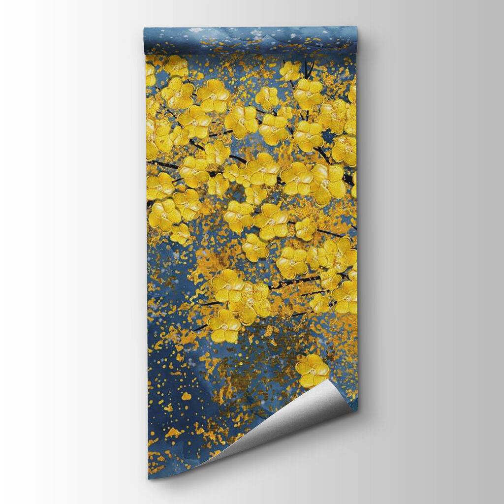 Gele boom op verfblauw — productweergave