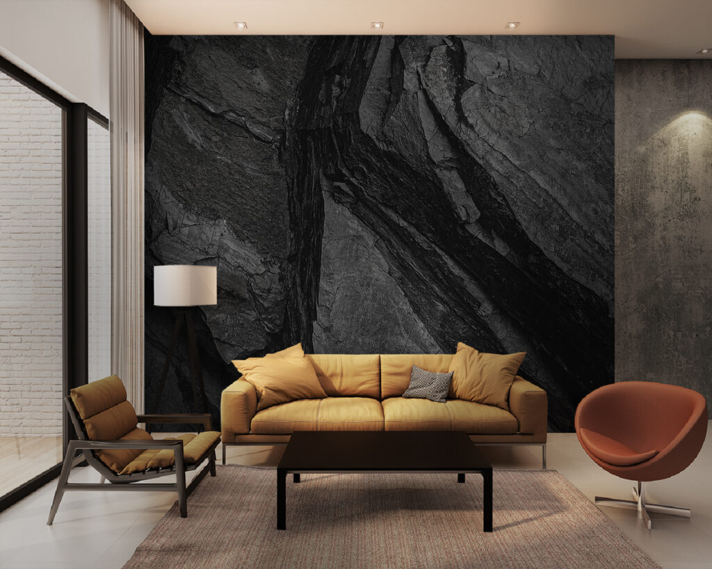 Donkere rotslagen met voegen — interieur 3