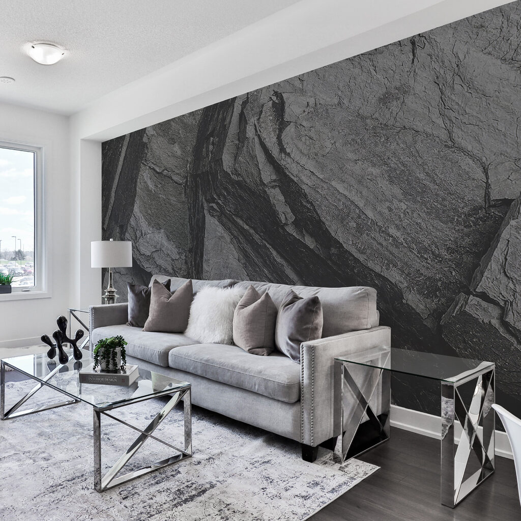 Donkere rotslagen met voegen — interieur 7