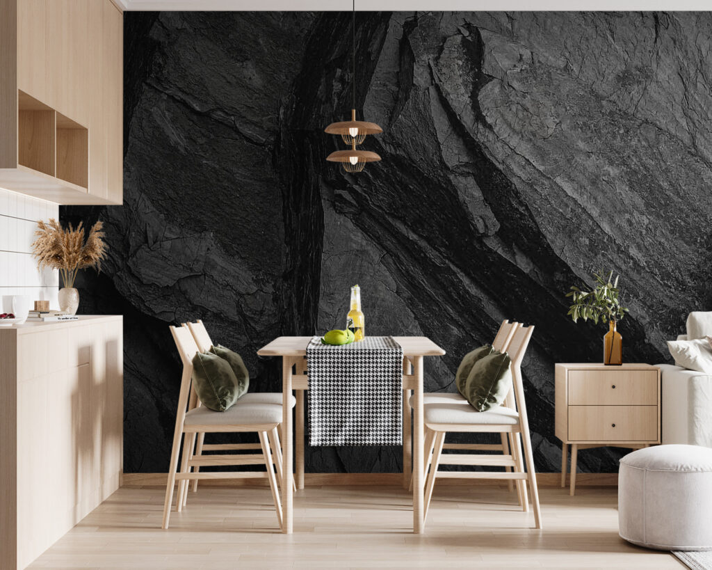 Donkere rotslagen met voegen — interieur 5