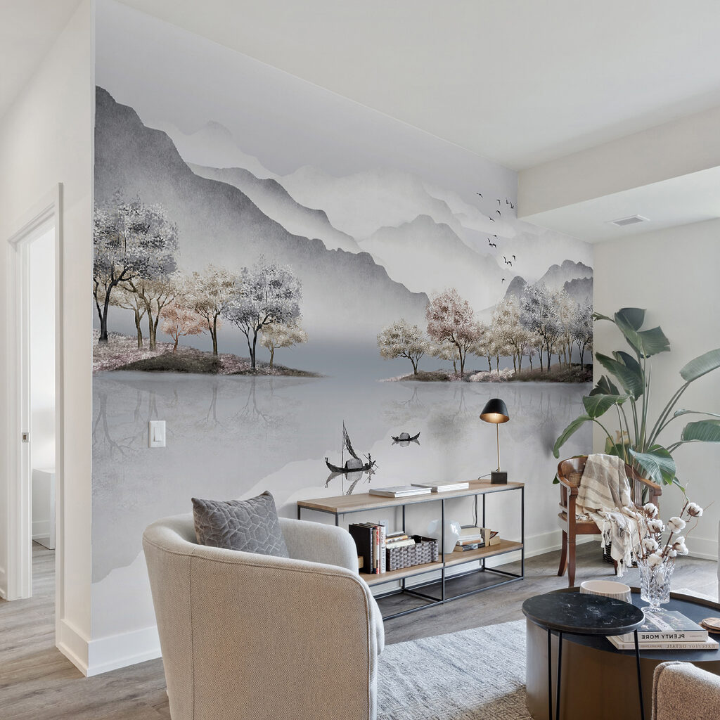 Gondels op verstild bergwater — interieur 3