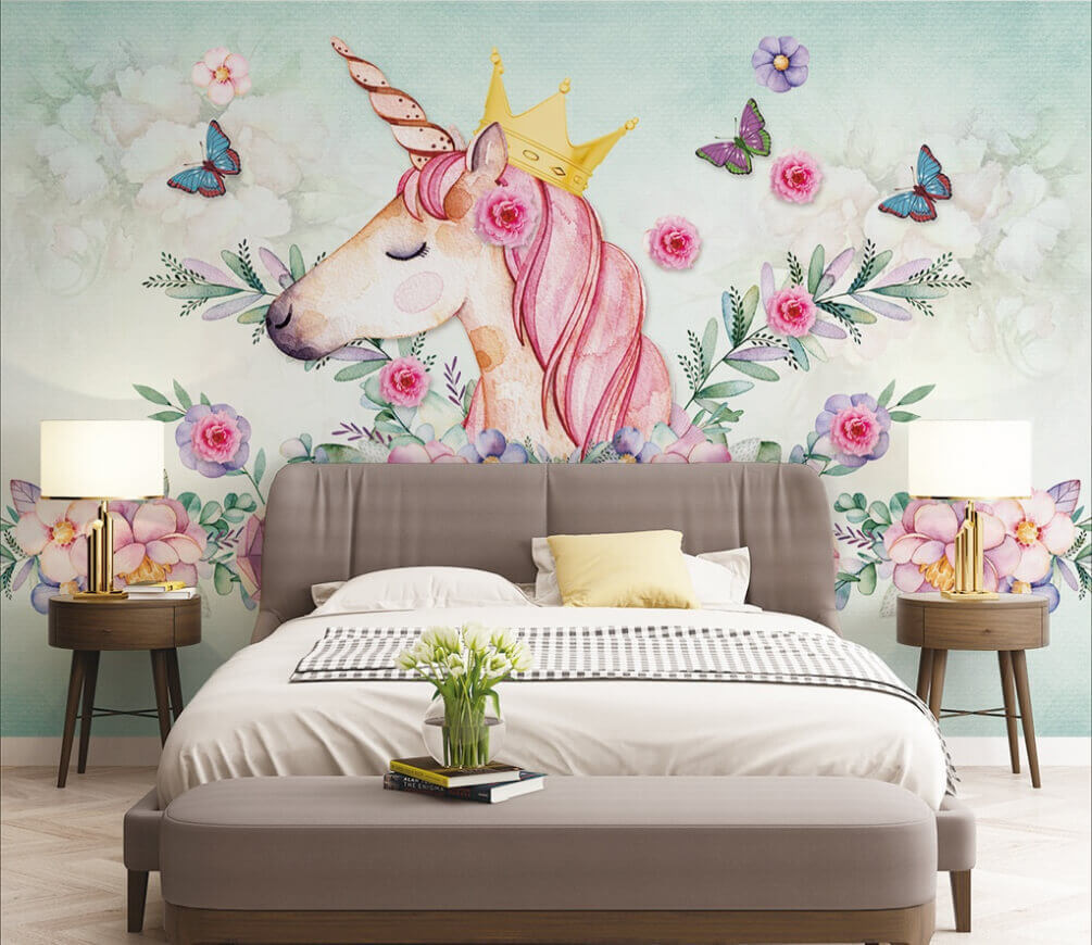 Eenhoorn met bloemenkroon — interieur 1