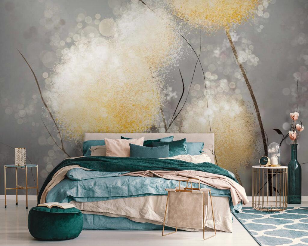 Ronde bloemwolken op takken — interieur 2