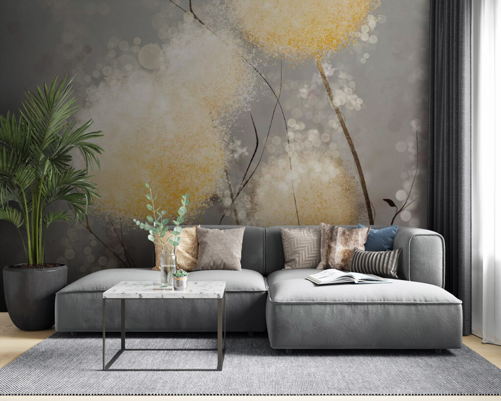 Ronde bloemwolken op takken — interieur 4