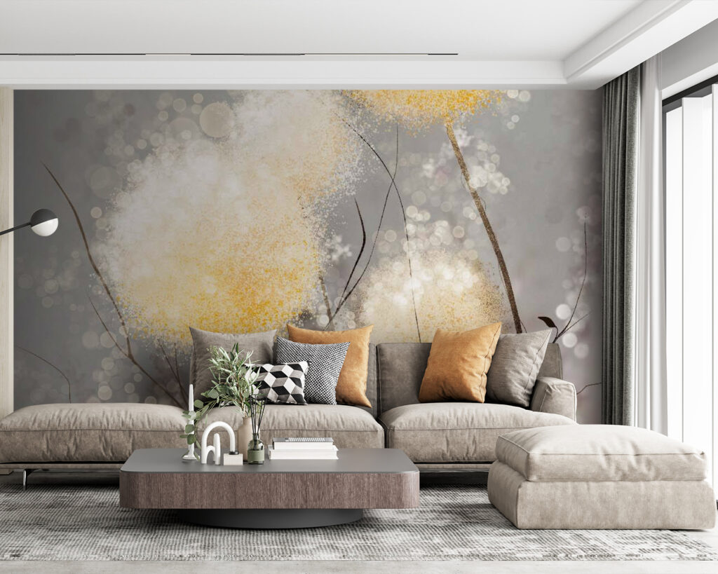 Ronde bloemwolken op takken — interieur 5