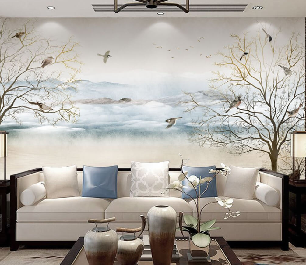 Vogels tussen kale oevertakken — interieur 1