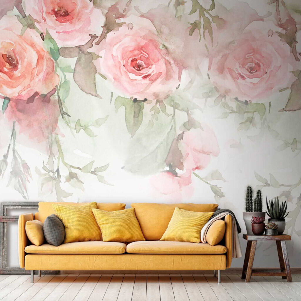 Roze rozen bovenaan — interieur 5
