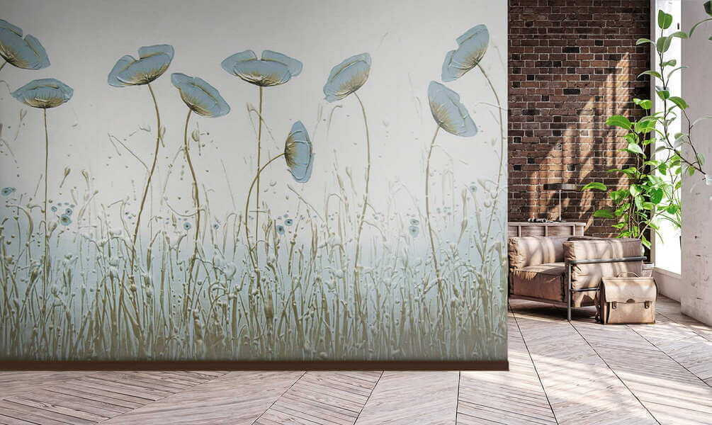 Schilderij van bloemen in een veld — interieur 5
