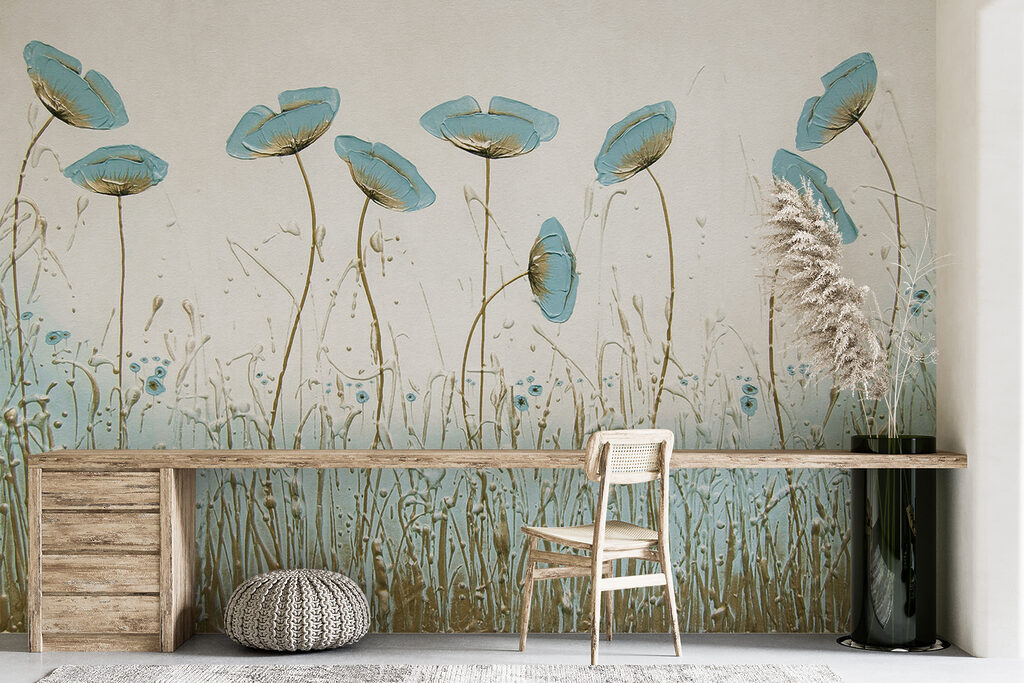 Schilderij van bloemen in een veld — interieur 11