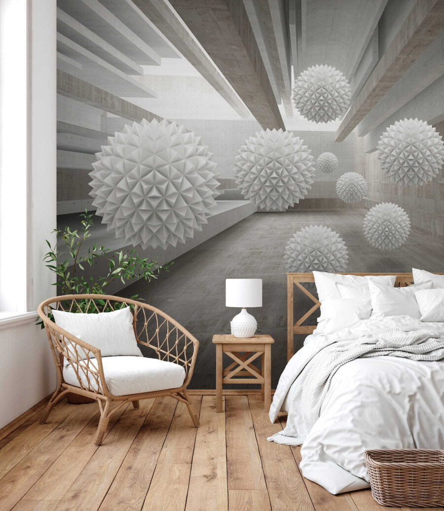 Stekelbollen in een betongang — interieur 3