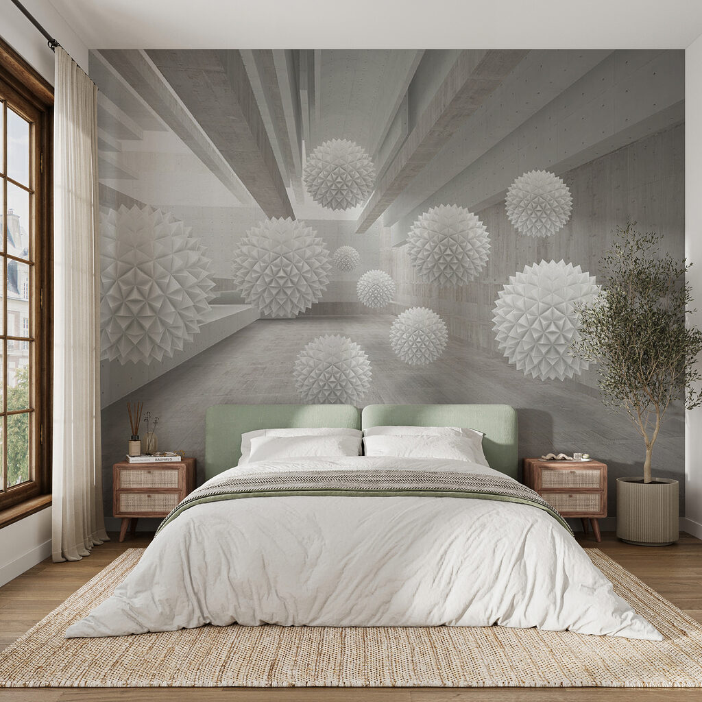 Stekelbollen in een betongang — interieur 10