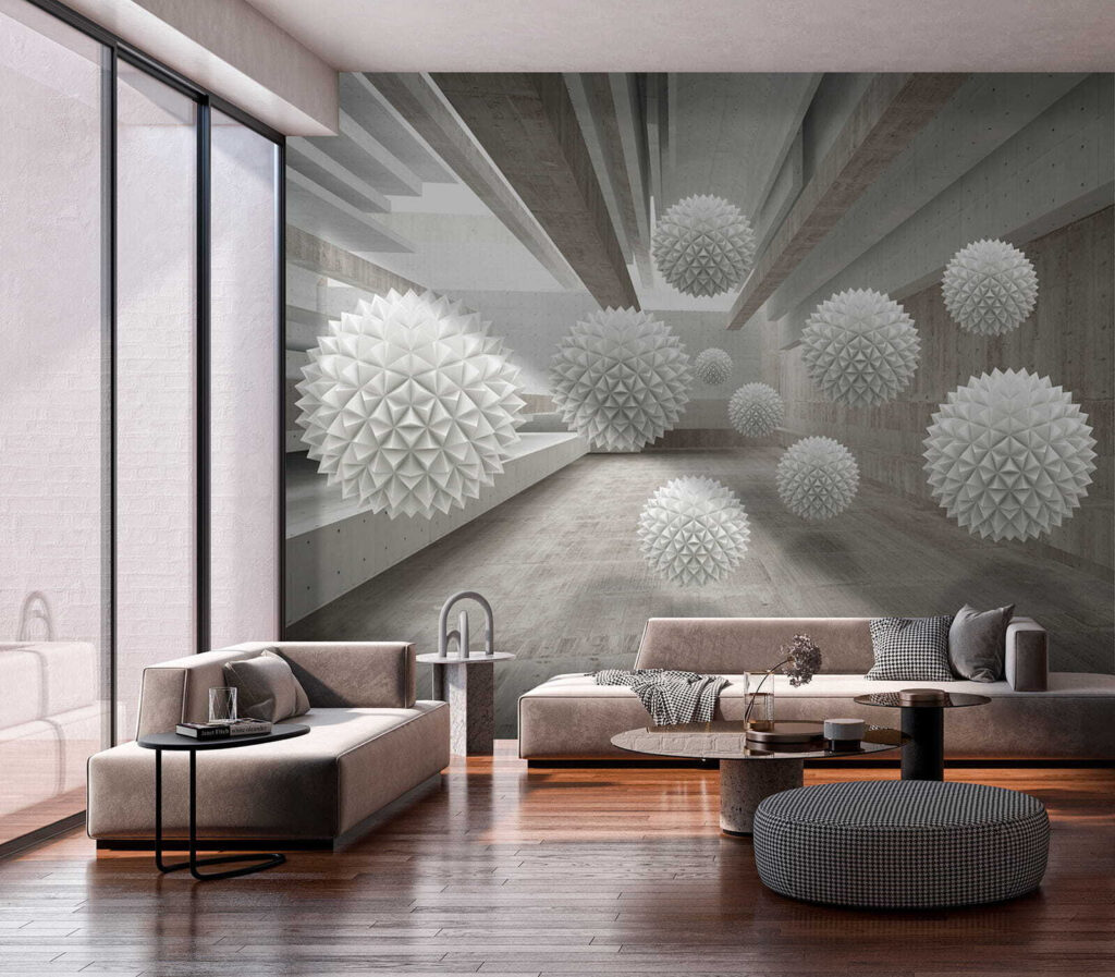 Stekelbollen in een betongang — interieur 6