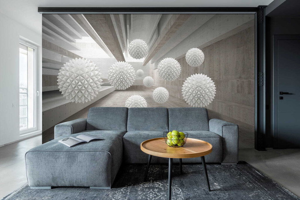 Stekelbollen in een betongang — interieur 7