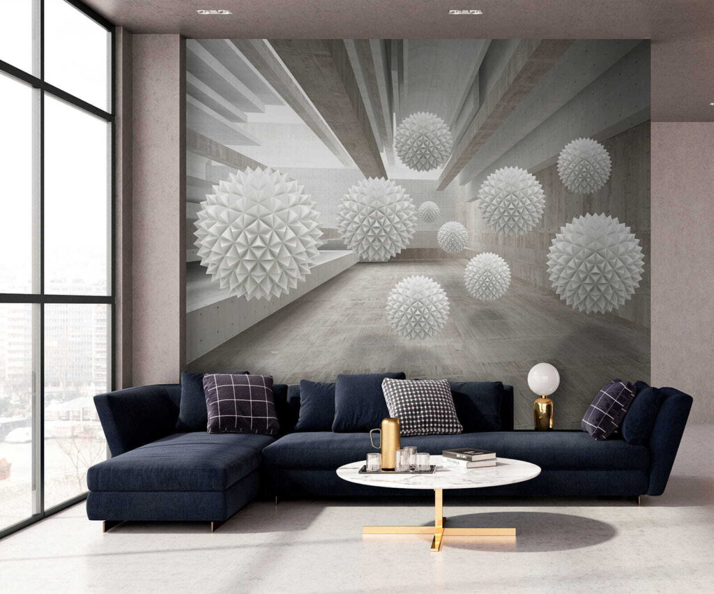 Stekelbollen in een betongang — interieur 8