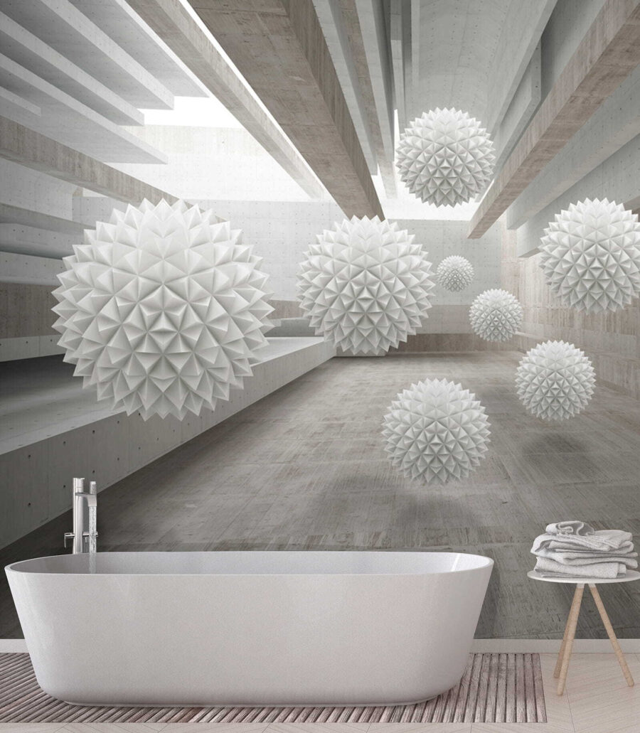 Stekelbollen in een betongang — interieur 9