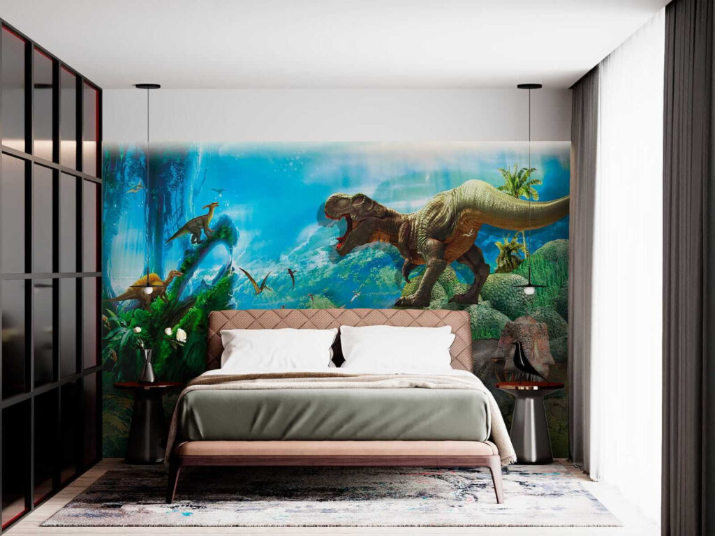 Dinosaurussen in blauwe jungle — interieur 3