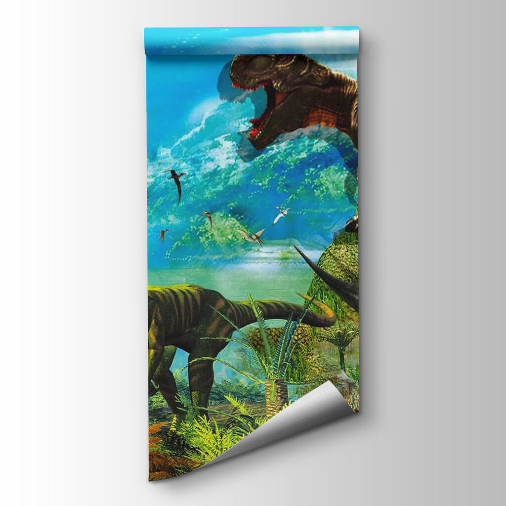 Dinosaurussen in blauwe jungle — productweergave
