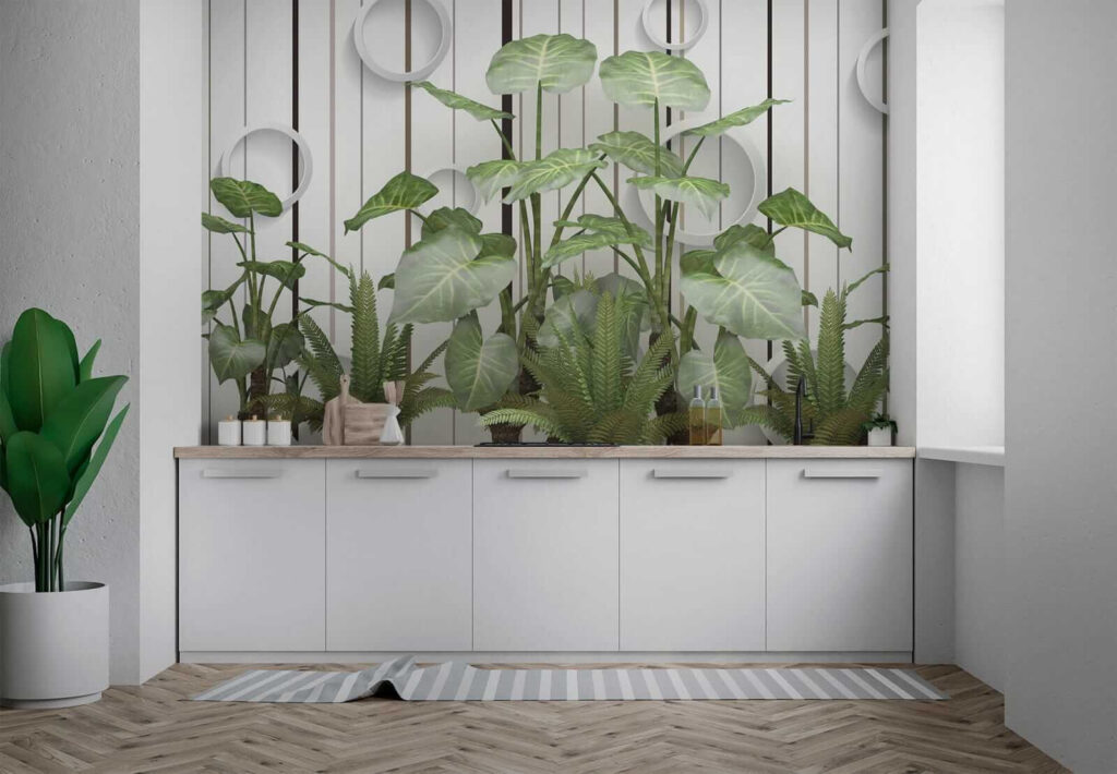 Bladeren voor witte cirkelpanelen — interieur 5