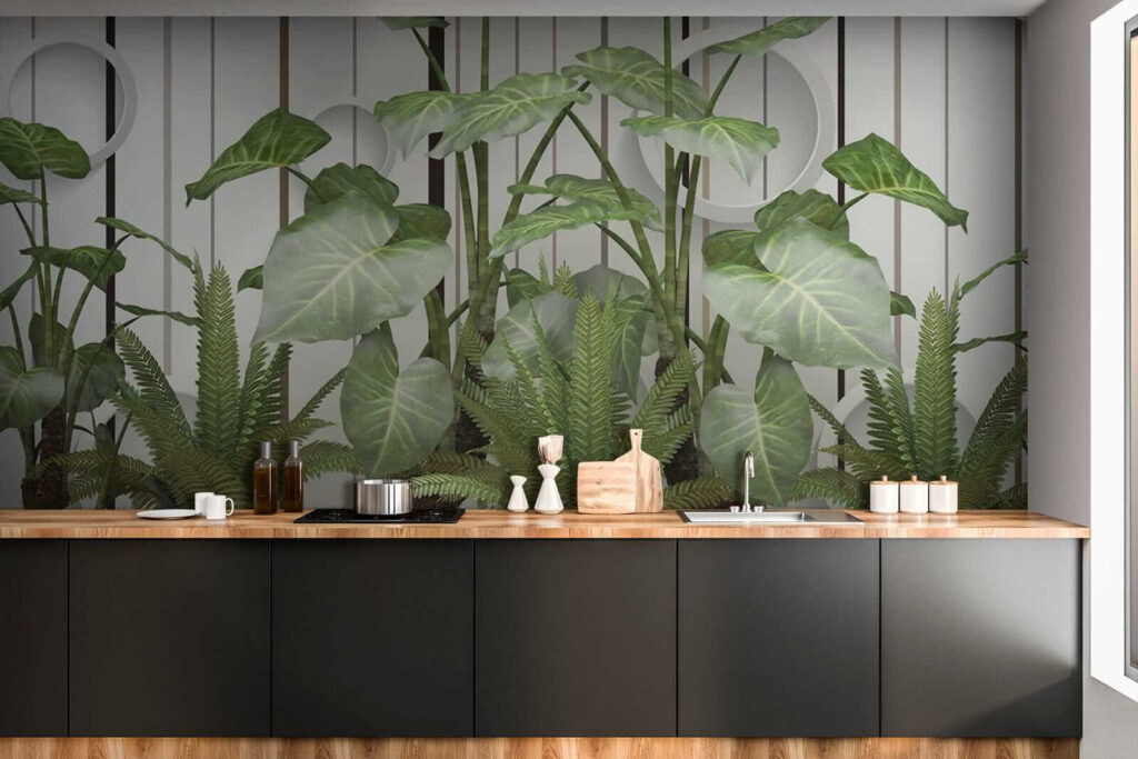 Bladeren voor witte cirkelpanelen — interieur 7
