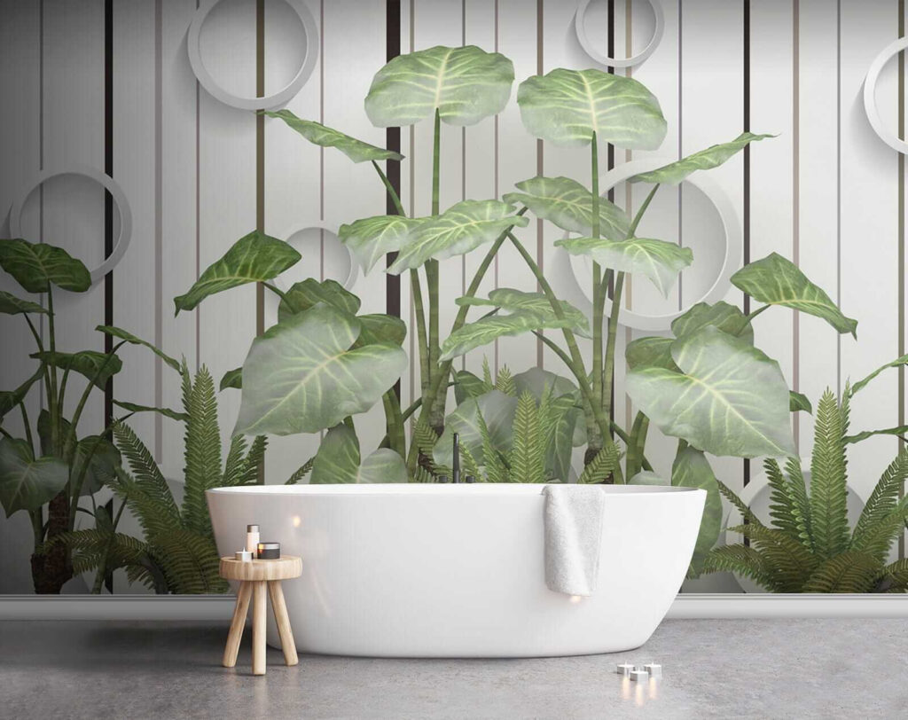 Bladeren voor witte cirkelpanelen — interieur 8