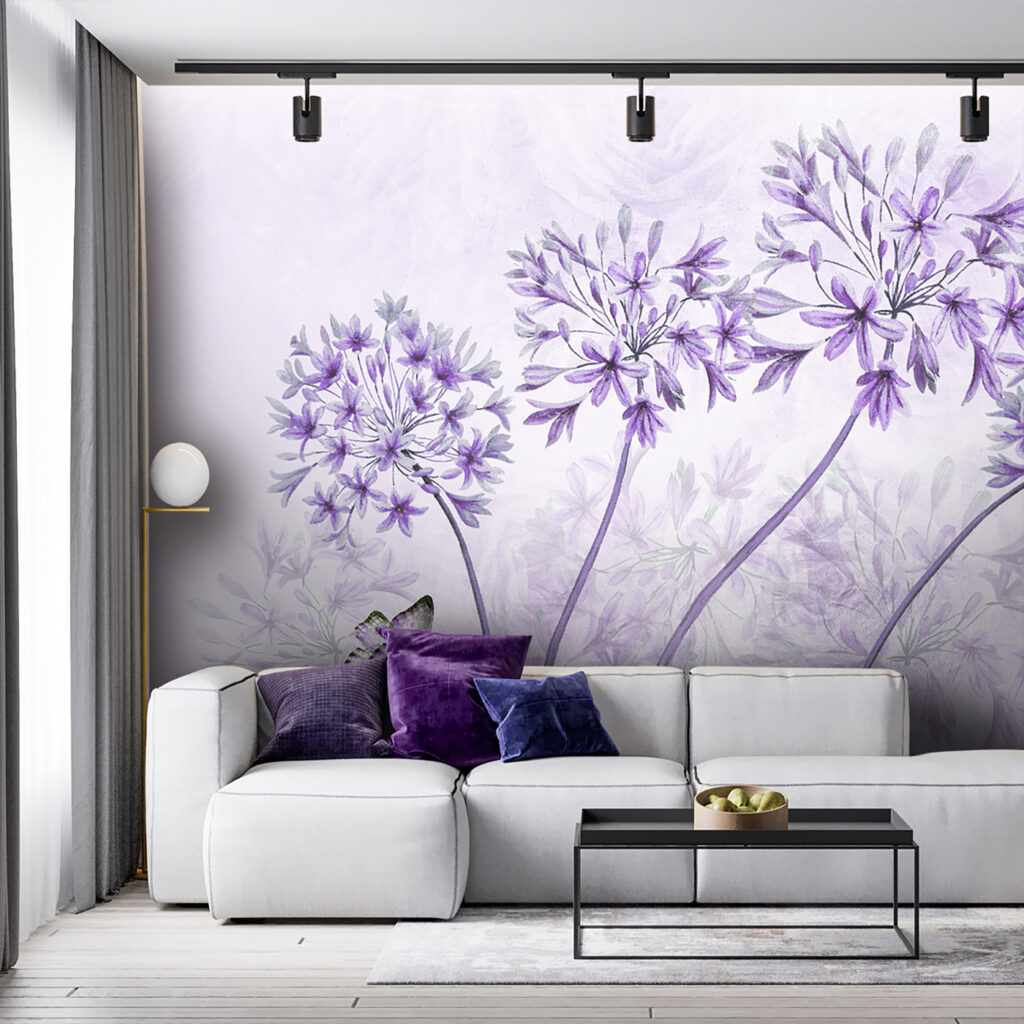Vlinders bij ronde bloemschermen — interieur 1