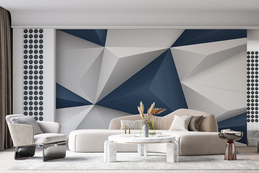 Blauwe en witte facetten — interieur 2