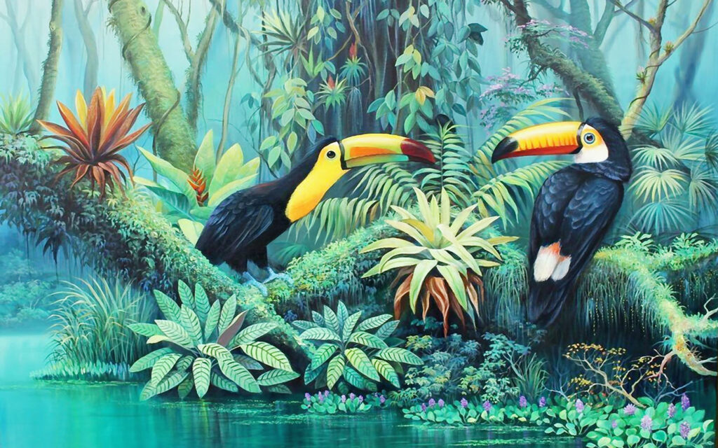 Toekans aan tropisch water — volledig ontwerp
