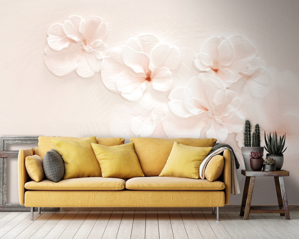 Lichtroze bloemen naast elkaar — interieur 3