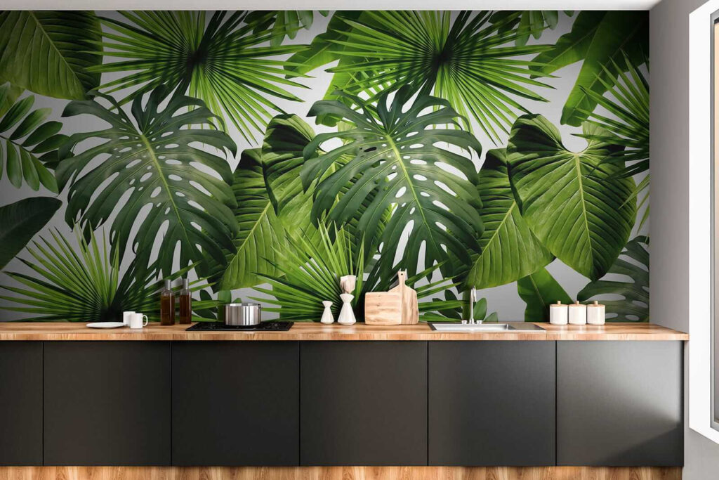 Bladeren in helder lentegroen — interieur 8