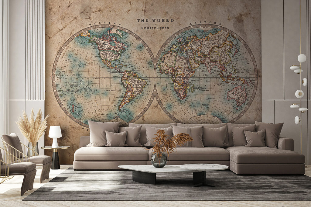 Wereldbollen in oude zandtinten — interieur 3