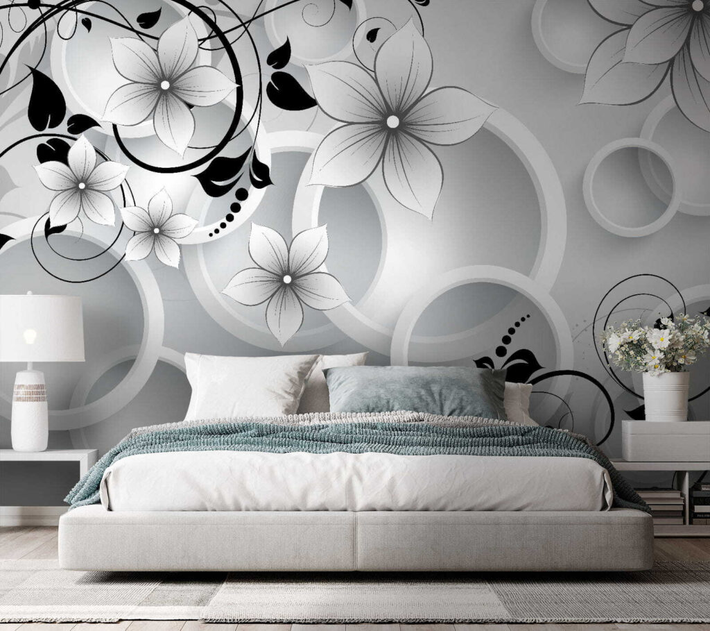 Elegant bloemmotief met cirkelvormige patronen — interieur 1