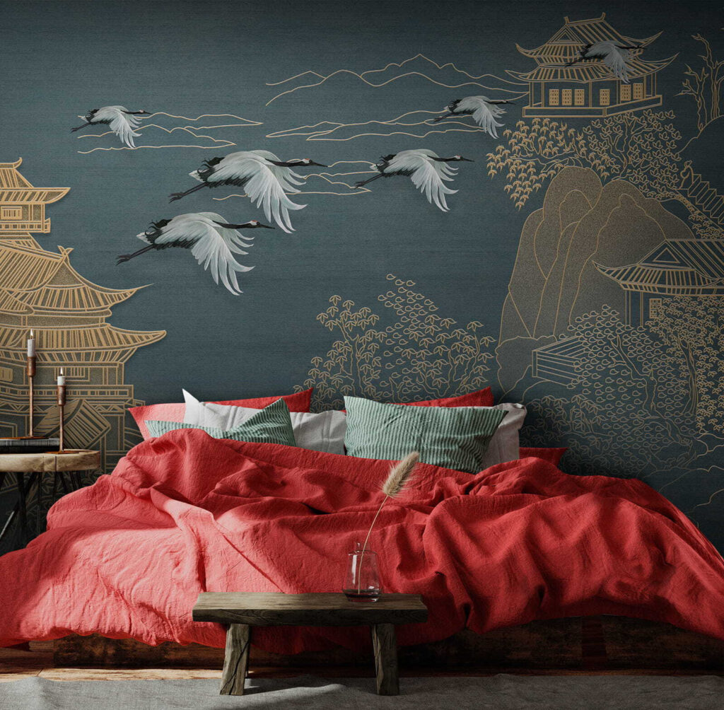 Kraanvogels tussen gouden pagoden — interieur 2