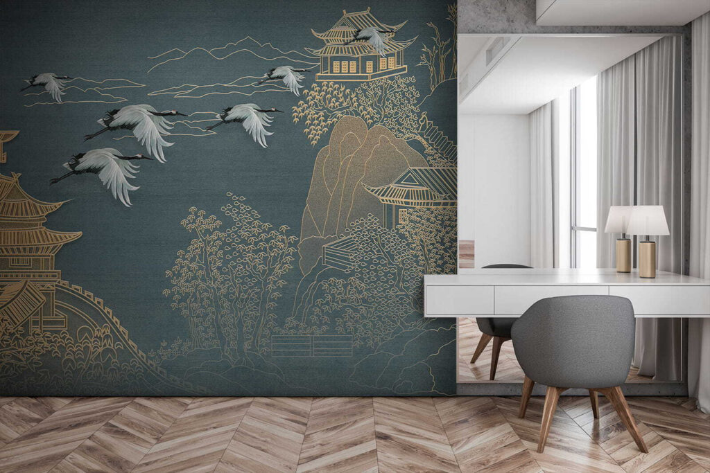 Kraanvogels tussen gouden pagoden — interieur 4