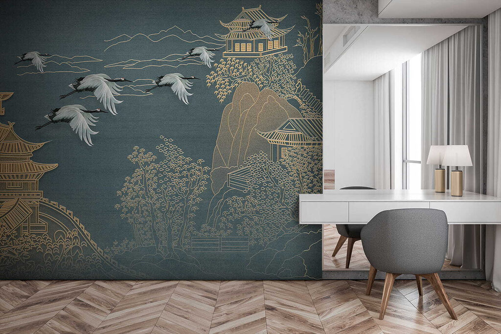 Kraanvogels tussen gouden pagoden — interieur 12