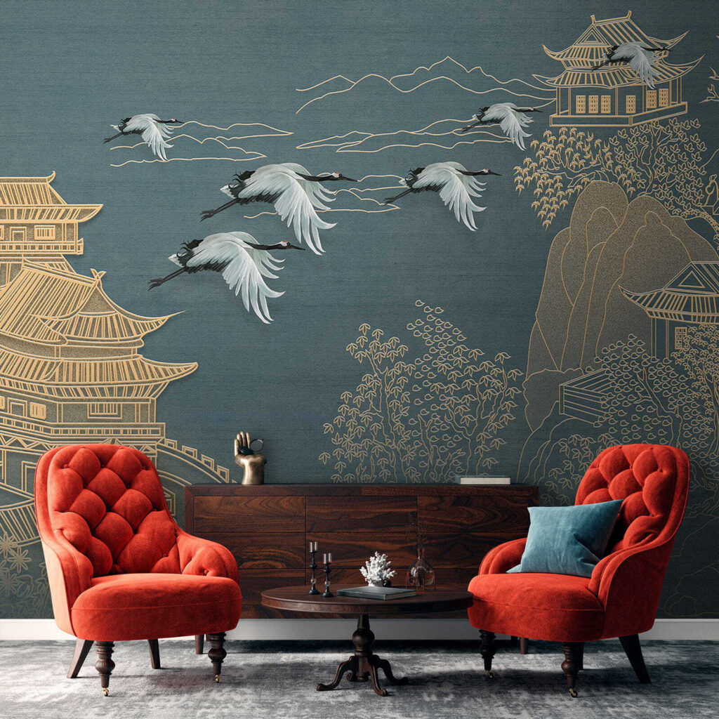 Kraanvogels tussen gouden pagoden — interieur 6