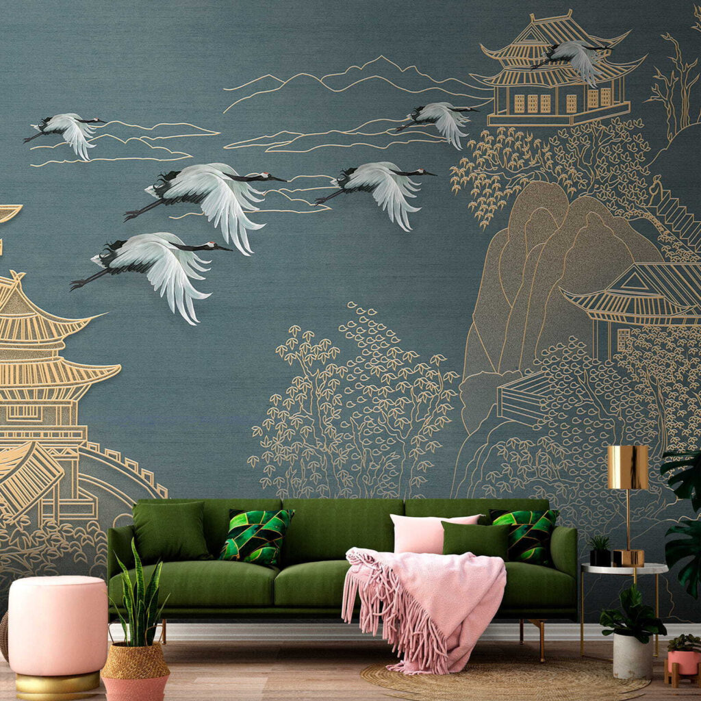 Kraanvogels tussen gouden pagoden — interieur 8