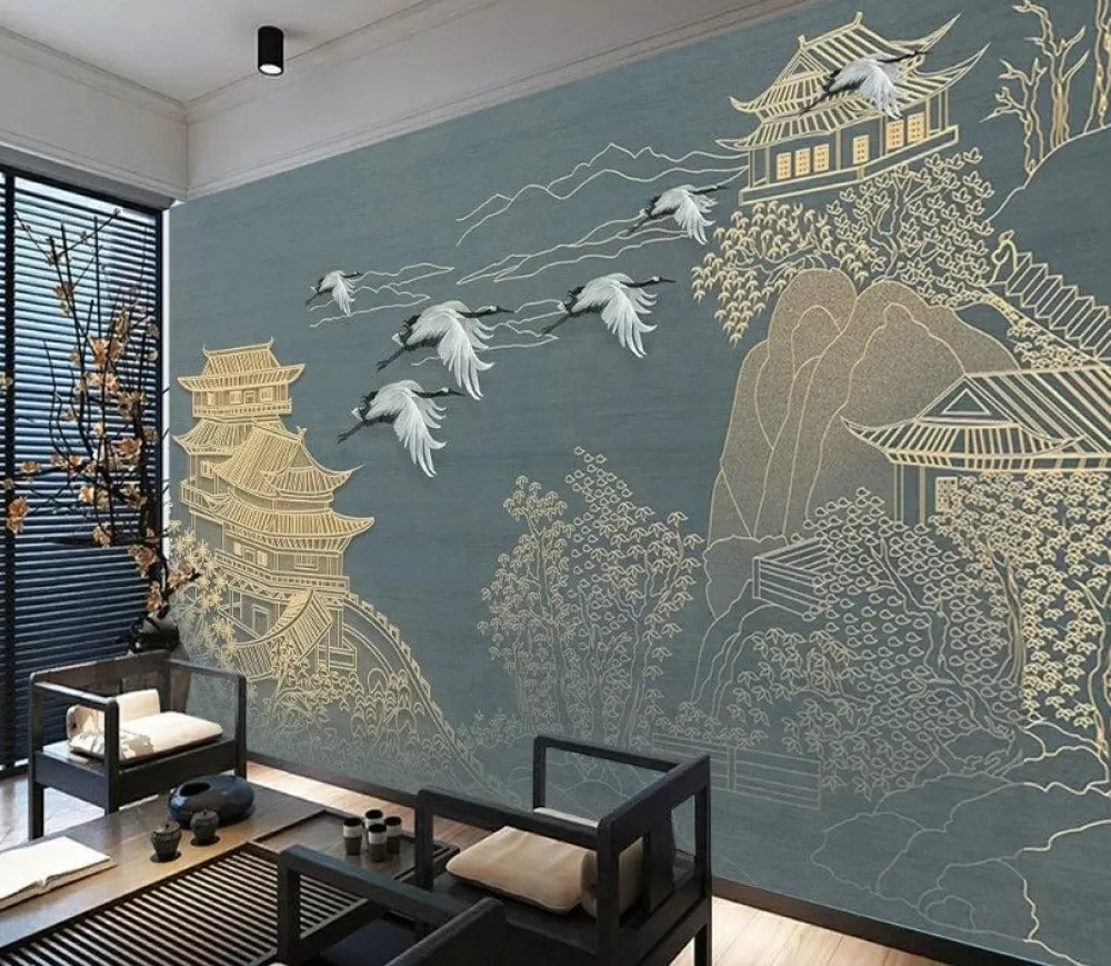 Kraanvogels tussen gouden pagoden — interieur 1