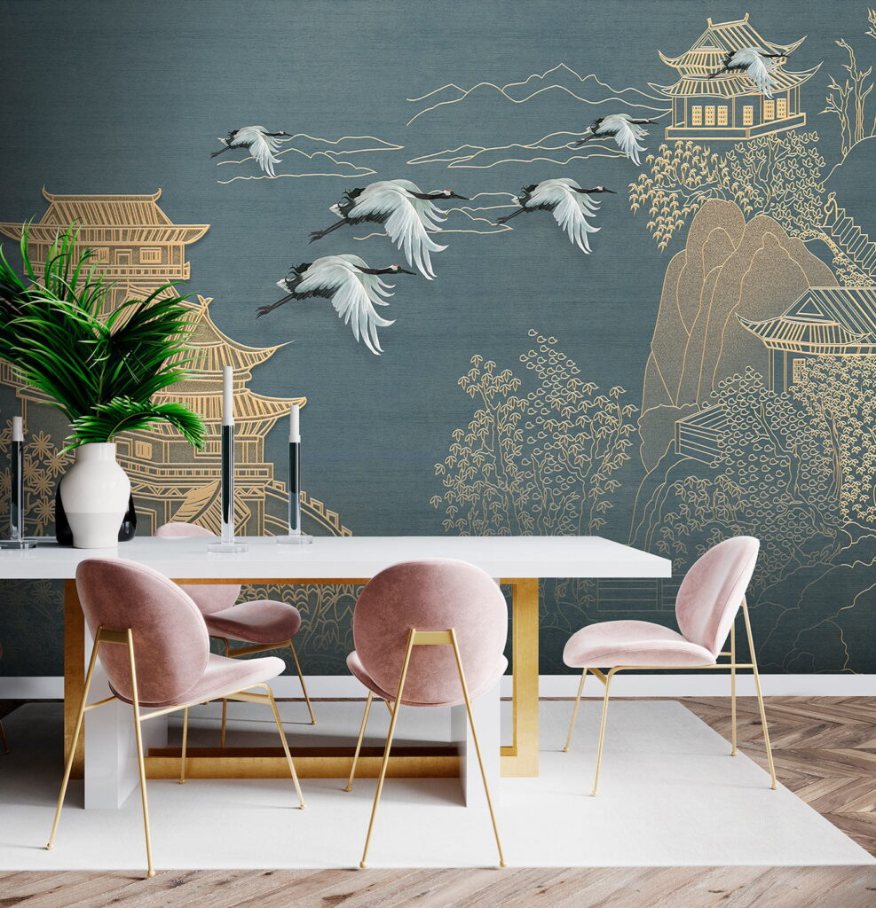 Kraanvogels tussen gouden pagoden — interieur 9