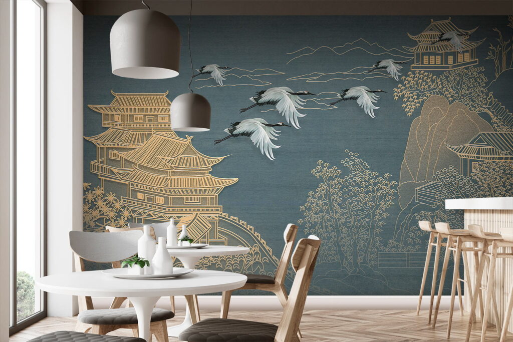 Kraanvogels tussen gouden pagoden — interieur 10