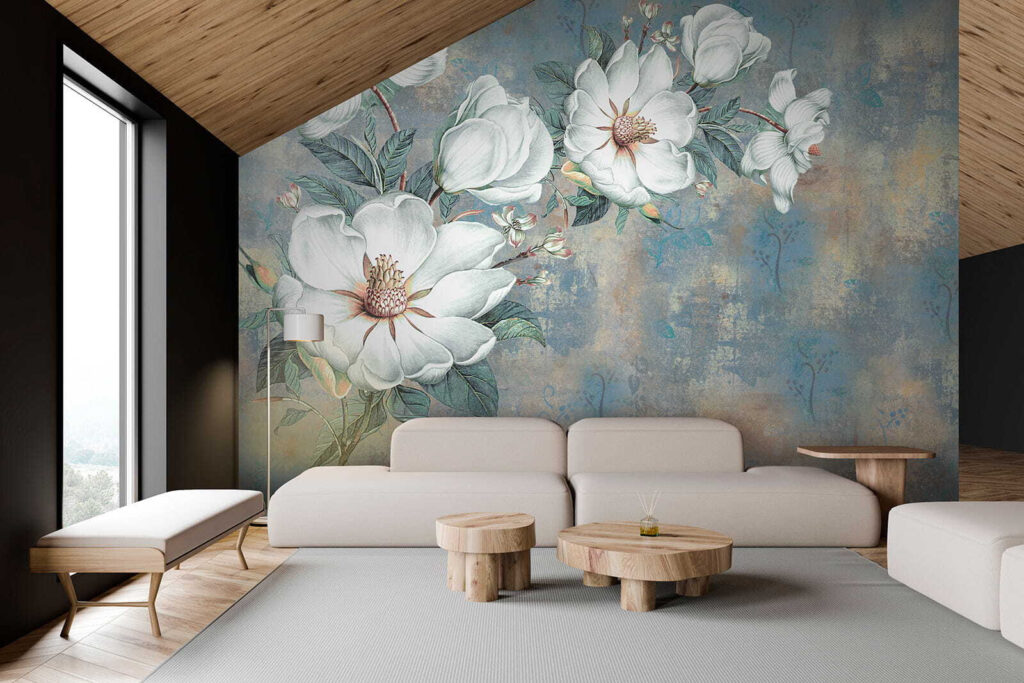 Magnolia op oud blauw — interieur 4