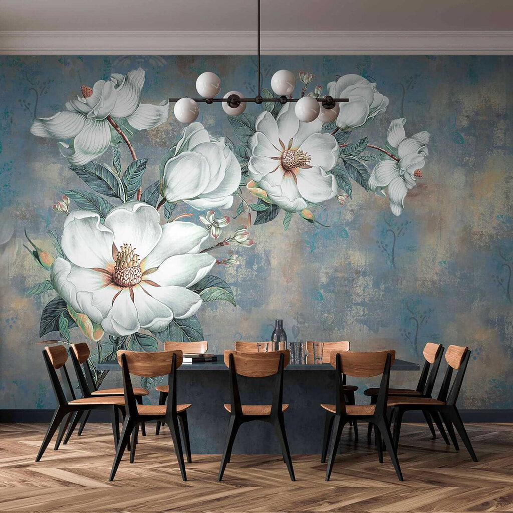 Magnolia op oud blauw — interieur 7