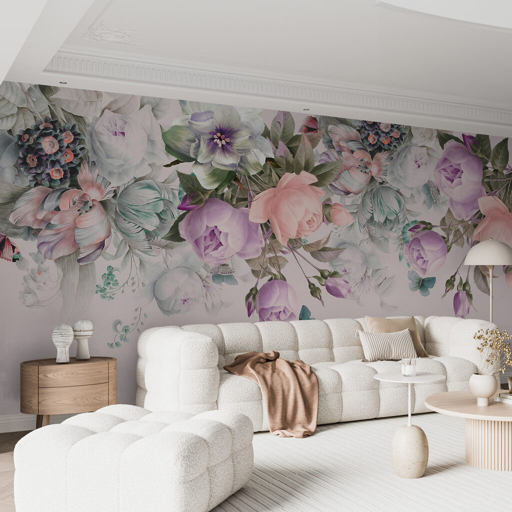 Delicate bloemen op zachtroze achtergrond — interieur 2